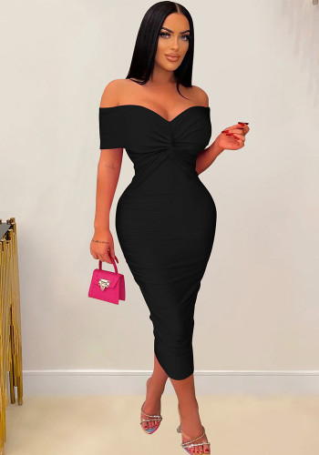 Women Solid Pleated Sleeveless Strapless Maxi Dress