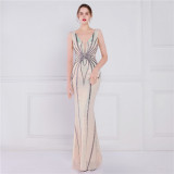 Plus Size Women Sequined Formal Party Evening Dress