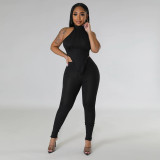 Women Summer Halter Neck Top and Trousers Two-Piece Set