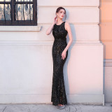 Plus Size Women Sequined Formal Party Maxi Evening Dress