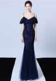 Plus Size Women Sequined Formal Party Maxi Evening Dress