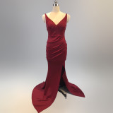 Dinner party dress sexy fashion long fishtail Slim Fit nightclub catwalk annual meeting dress