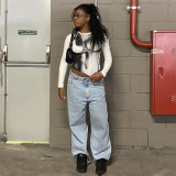 Women's Spring Tops Fashion 3d Printed Long Sleeve Slim Fit Slim Fit T-Shirt