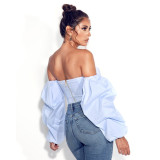 Women's Early Autumn Irregular Long Sleeve Sexy Fashion Women's Cropped Top