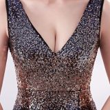 Long deep v sequined mermaid host performance nightclub party dress annual meeting Formal Party car model evening dress