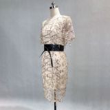 Tassel sequin lining high Elastic Satin with belt Maxi Slim Fit Chic dress party dress