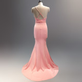 Trailing sexy slim evening dress Slim Fit Bodycon annual meeting host party club evening dress