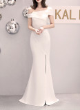 Off Shoulder Formal Party Evening Dress Women Fashion Party Long Elegant Slim Fit Sexy Fishtail Dress