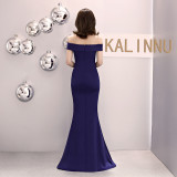 Off Shoulder Formal Party Evening Dress Women Fashion Party Long Elegant Slim Fit Sexy Fishtail Dress