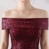 Wrapped See-Through L Gradient Sequins Bodycon Sexy Dress Wedding Formal Party Dress