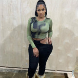 Women's Spring Tops Fashion 3d Printed Long Sleeve Slim Fit Slim Fit T-Shirt