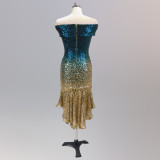 Wrapped See-Through L Gradient Sequins Bodycon Sexy Dress Wedding Formal Party Dress
