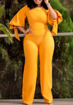 Women's Casual Set Loose Plus Size Lace-Up Top High Waist Wide Leg Pants Two-Piece Set Women's Casual Set Loose Plus Size Lace-Up Top High Waist Wide Leg Pants Two-Piece Set