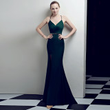 Trailing sexy slim evening dress Slim Fit Bodycon annual meeting host party club evening dress