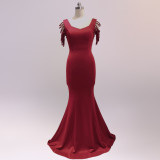 sexy fishtail dress bride wedding toast clothing