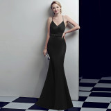 Trailing sexy slim evening dress Slim Fit Bodycon annual meeting host party club evening dress