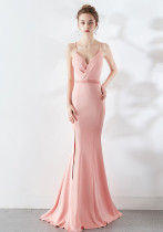 Trailing sexy slim evening dress Slim Fit Bodycon annual meeting host party club evening dress