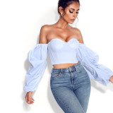 Women's Early Autumn Irregular Long Sleeve Sexy Fashion Women's Cropped Top