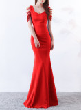 sexy fishtail dress bride wedding toast clothing