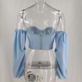 Women's Early Autumn Irregular Long Sleeve Sexy Fashion Women's Cropped Top