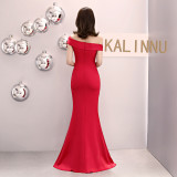 Off Shoulder Formal Party Evening Dress Women Fashion Party Long Elegant Slim Fit Sexy Fishtail Dress
