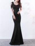 sexy fishtail dress bride wedding toast clothing
