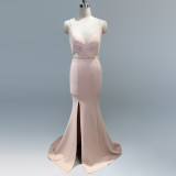 Trailing sexy slim evening dress Slim Fit Bodycon annual meeting host party club evening dress