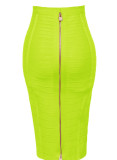 Bandage Skirt Striped Zipper Sexy High Waist Bodycon Skirt