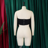 women Tops Women's Sexy Bow Wrap Chest African Strapless Blouse