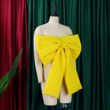 women Tops Women's Sexy Bow Wrap Chest African Strapless Blouse