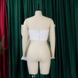 women Tops Women's Sexy Bow Wrap Chest African Strapless Blouse