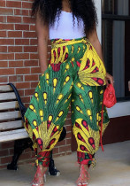 Women's Pants Print Wide-Leg Pants belted Casual Pants Women's Pants Print Wide-Leg Pants belted Casual Pants