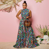 Women Printed Wide Leg Jumpsuit