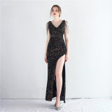 Plus Size Women Plus Size Sequins Formal Party Maxi Evening Dress