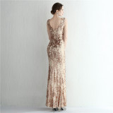 Plus Size Women Plus Size Sequins Formal Party Maxi Evening Dress