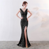 Plus Size Women Plus Size Sequins Formal Party Maxi Evening Dress