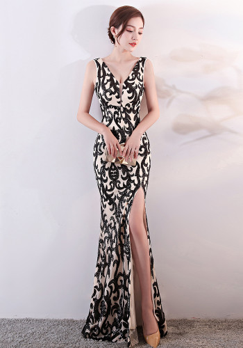 Plus Size Women Plus Size Sequins Formal Party Maxi Evening Dress