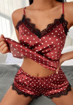 Women Sexy Lingerie Sexy Speckled Camisole Pajamas Two Pieces Women Sexy Lingerie Sexy Speckled Camisole Pajamas Two Pieces