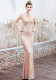 Women Elegant Hater Neck Sleeveless Formal Party Maxi Mermaid Evening Dress