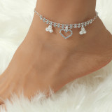 Women Boho Pearl Heart Beaded Chain Anklet  Ankle Chain