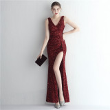 Plus Size Women Plus Size Sequins Formal Party Maxi Evening Dress