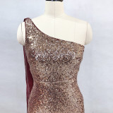 Women Gradient Sequins Formal Party Maxi Mermaid Evening Dress