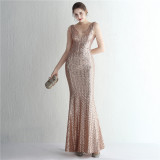 Plus Size Women Plus Size Sequins Formal Party Maxi Evening Dress