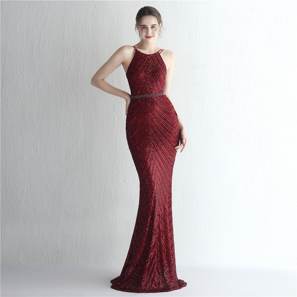 Plus Size Women Plus Size Sequins Formal Party Maxi Evening Dress