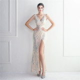 Plus Size Women Plus Size Sequins Formal Party Maxi Evening Dress