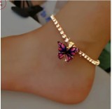Women Butterfly Pendant Multi-Color Butterfly Anklet  Ankle Chain