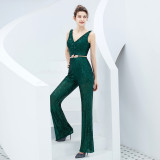 Women Sequins Performing Ballroom Ballroom Latin Dance Jumpsuit