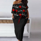 Plus Size Women Printed Two-Piece Set