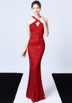 Sequined Evening Dress Long Formal Slim Mermaid Elegant Party Dress