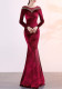 velvet Formal Party Evening Dress Winter Long Sleeve Corporate Annual Meeting Long Fishtail Party Dress